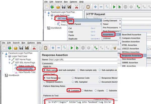 Response Assertion on HTTP Request Result