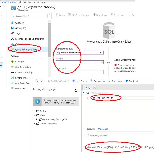 Use Query Editor on Azure Portal