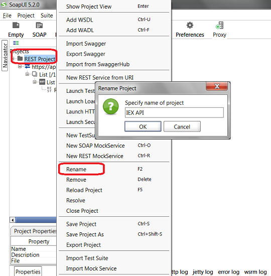 Rename SoapUI Project Objects