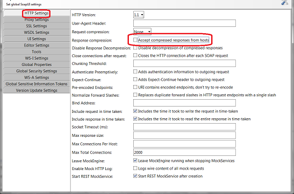 Turn Off HTTP Response Compression in SoapUI