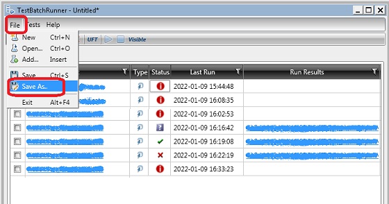 Save a Test Batch Runner File