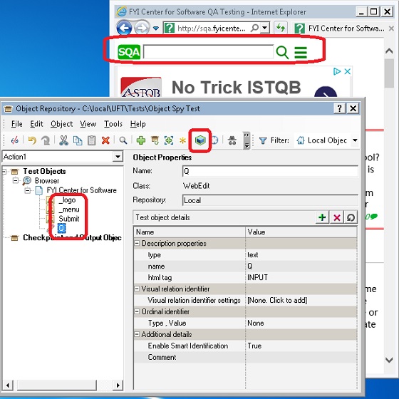 Verify Captured Object on Web Page