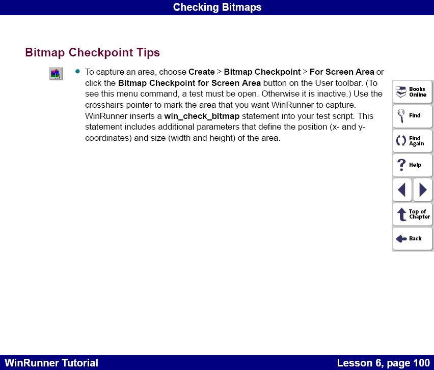 Bitmap Checkpoint Tips