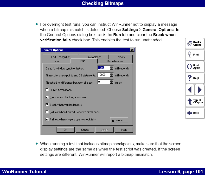 Bitmap Checkpoint Tips