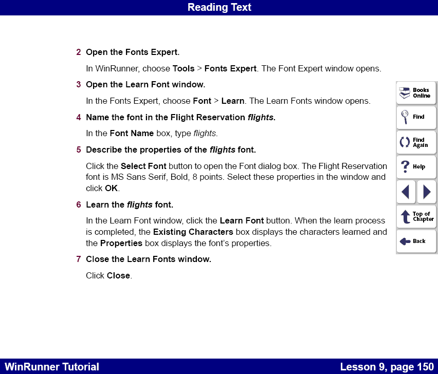Describe the properties of the font