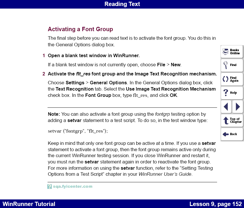 Activating a Font Group