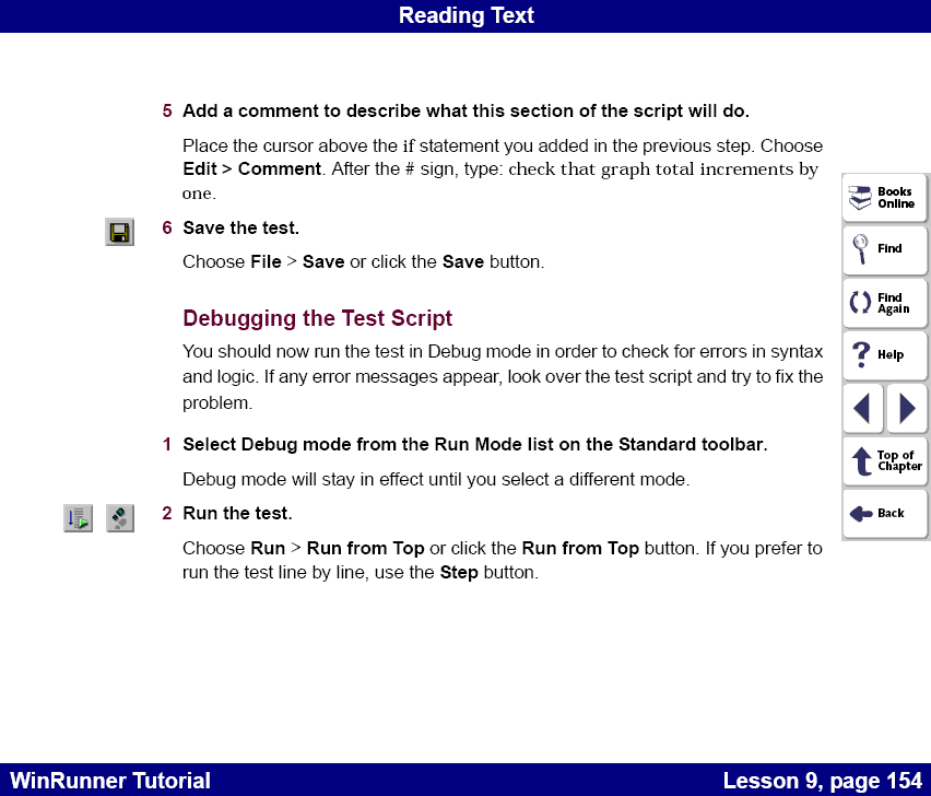Debugging the Test Script that read text