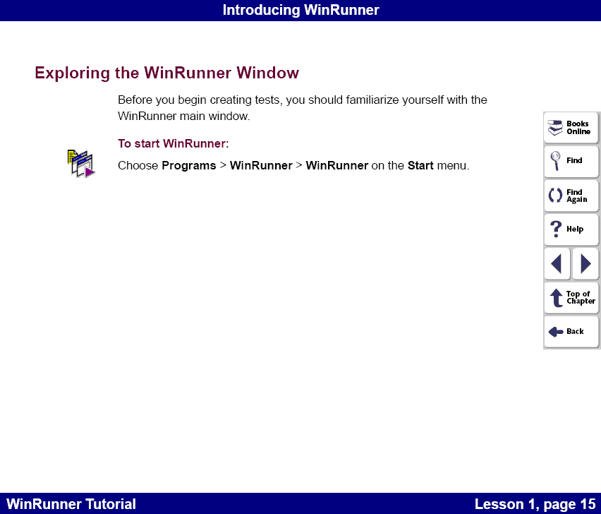 Exploring the WinRunner Window