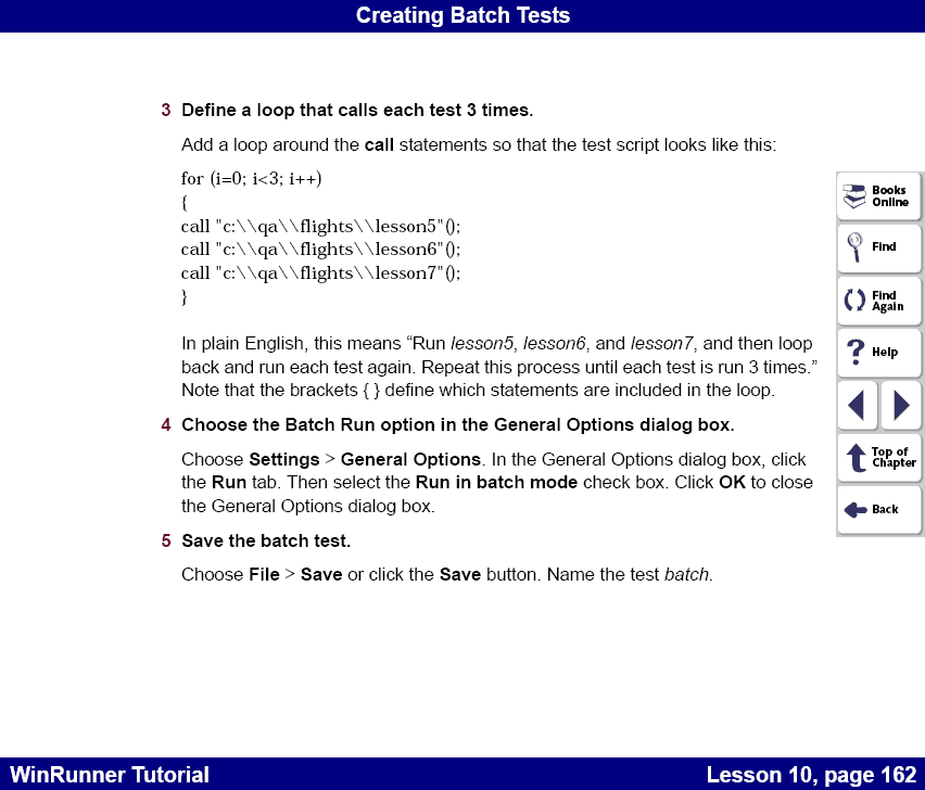 Define a loop that calls each test 3 times