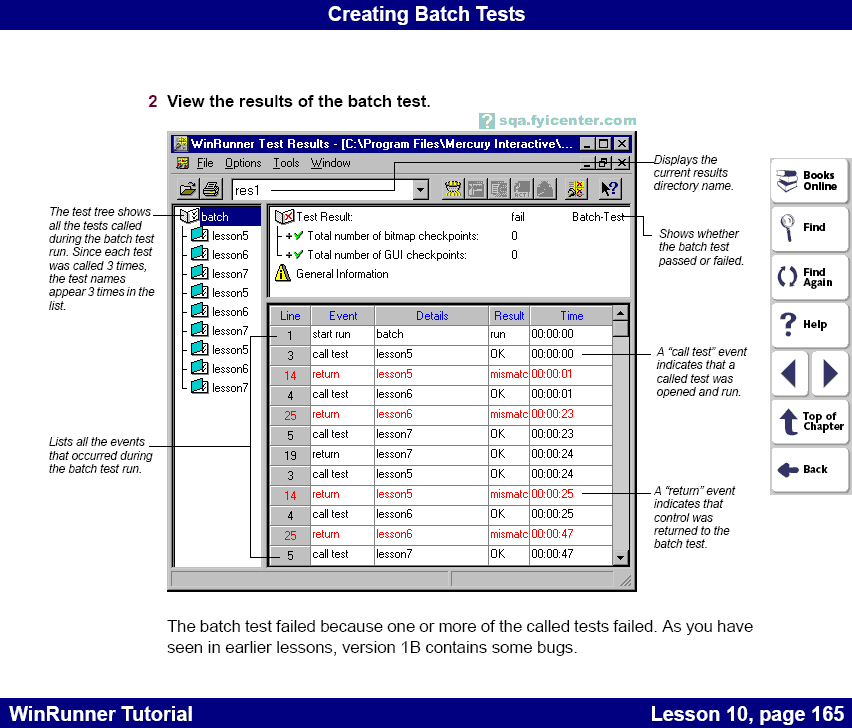 View the results of the batch test
