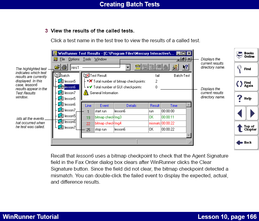 View the results of the called tests