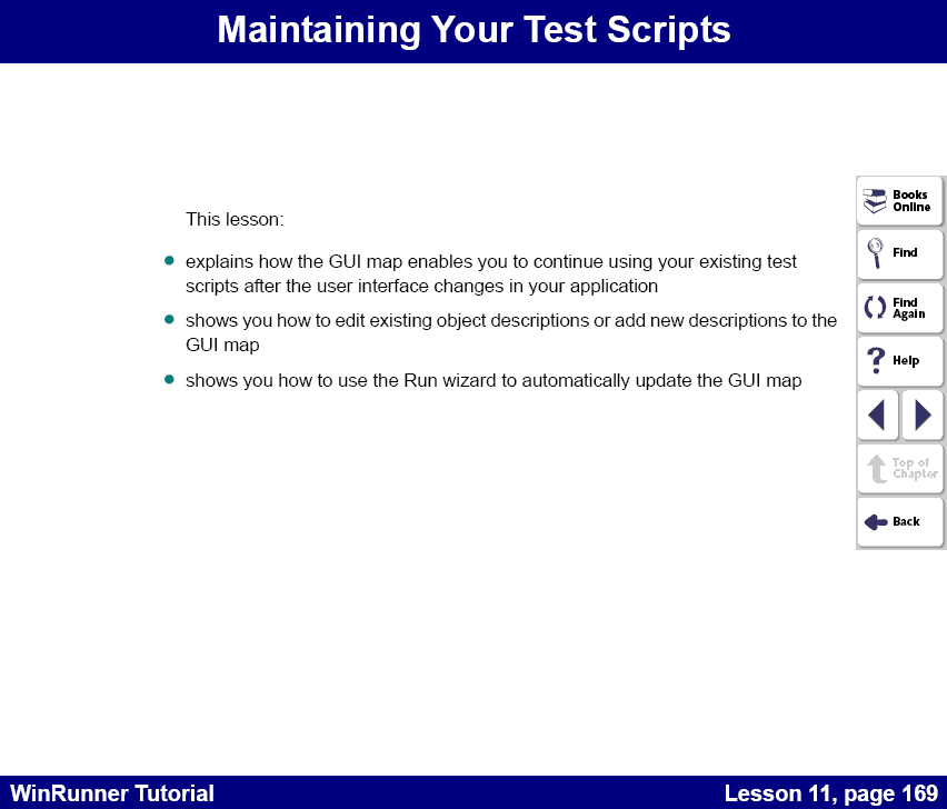 Lesson 11 - Maintaining Your Test Scripts