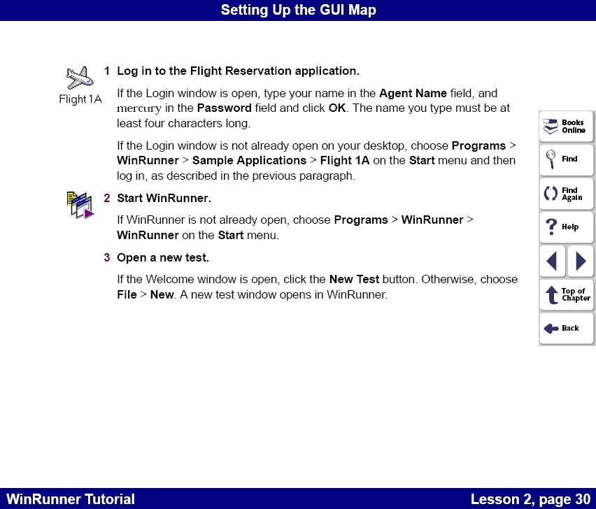 Log in to the Flight Reservation application