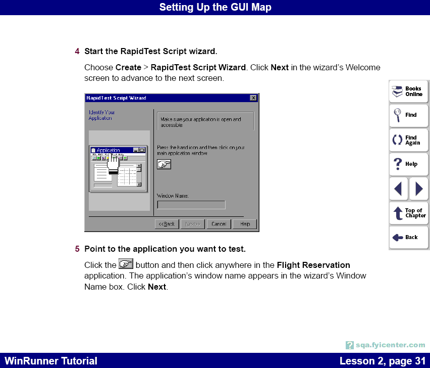 Starting the RapidTest Script wizard