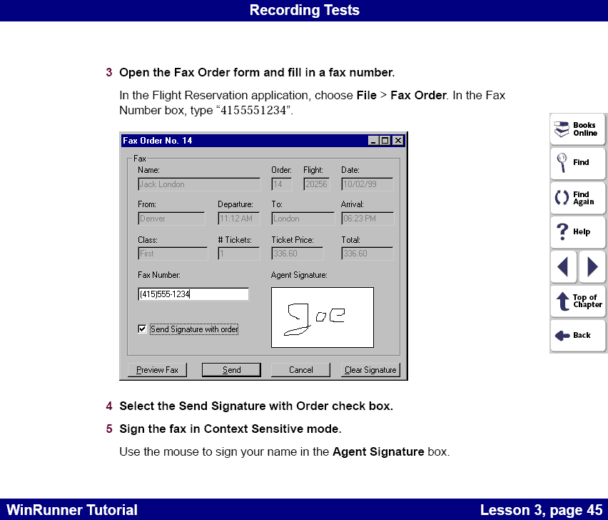 Going through the Flight Reservation while recording