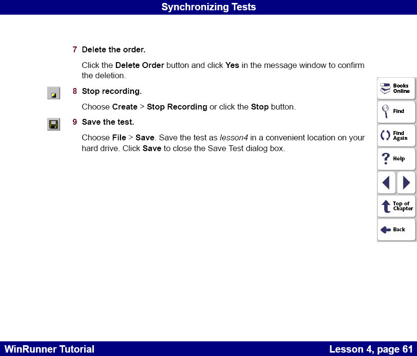 Stop Recording and Saving the test